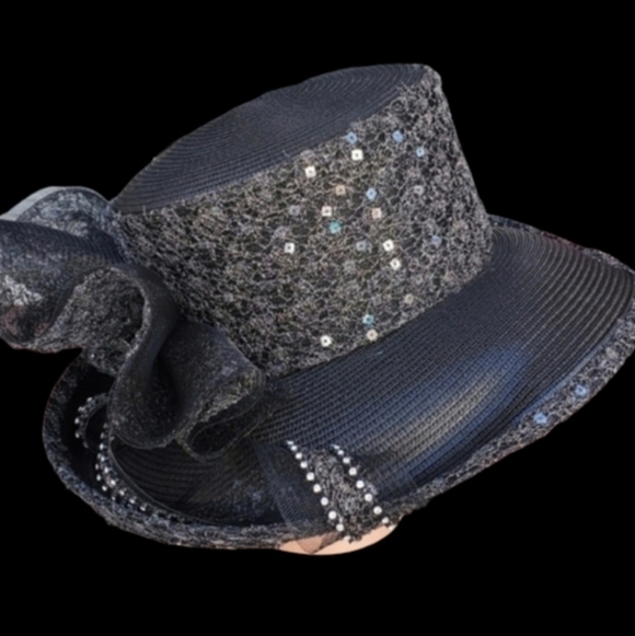 Gray‎ Sequined wide brim hat NWT main image 11